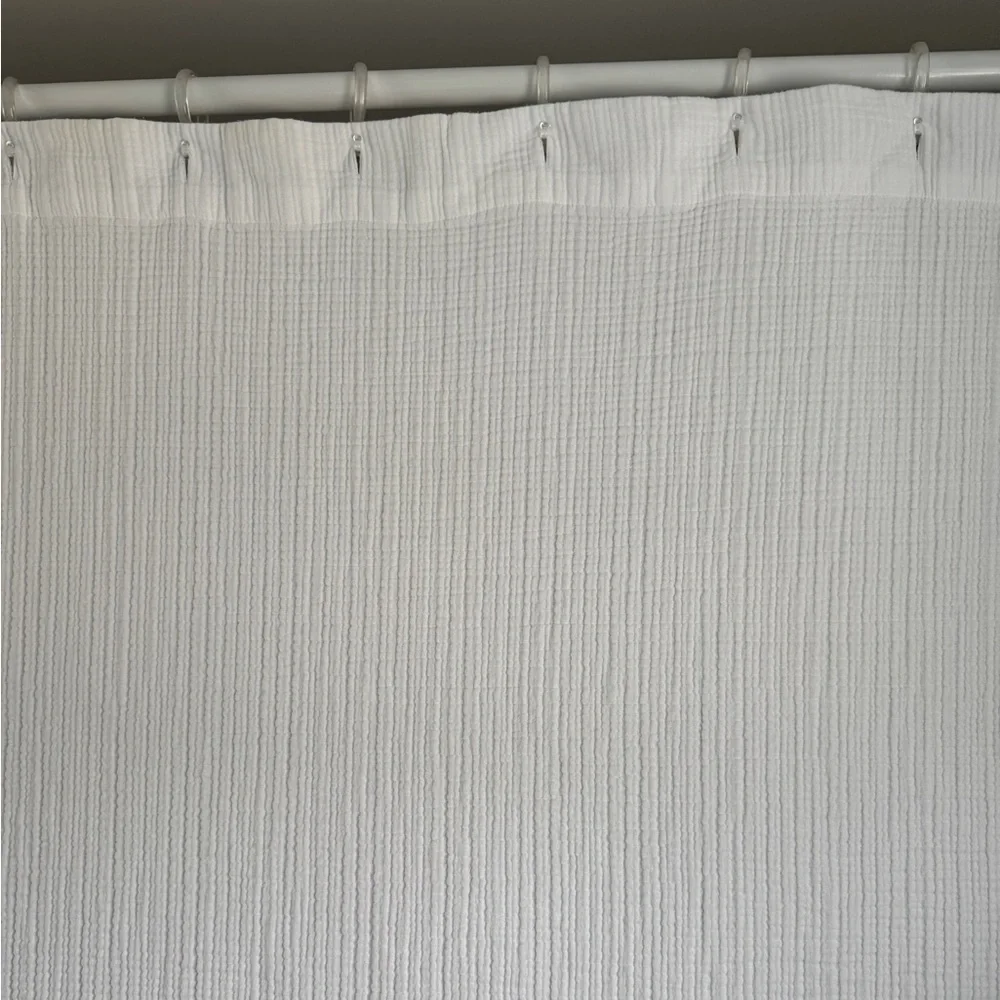 White Textured Shower Curtain